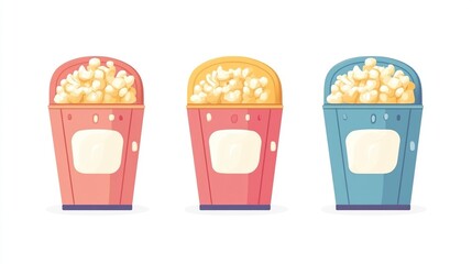 Colorful popcorn containers