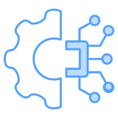 Fototapeta premium Tech Blue Icon 