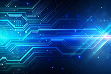 Obraz premium Abstract Blue Technology Background Circuit Board Design