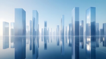 3d illustration of abstract architecture background, geometric architectural with chrome or metallic design, Futuristic city landscape,

