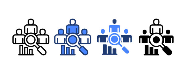 Competitive Analysis Icon set multiple style collection