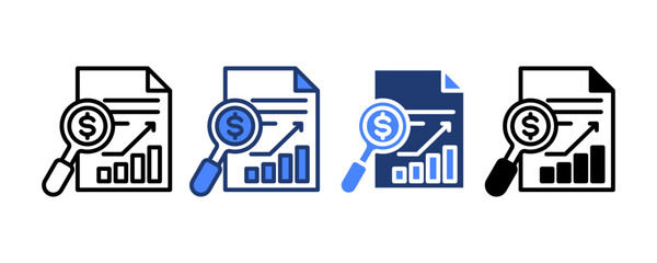 Sales Report Icon set multiple style collection