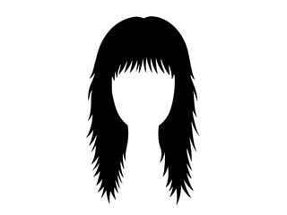 silhouette of a girl wig