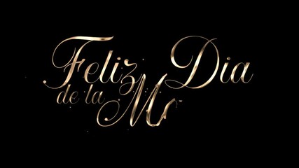 De la madre is a heartwarming Spanish phrase for Happy Mothers Day in gold. Ideal for greeting cards, social media posts, and posters.