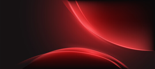Abstract glowing red curve on black background