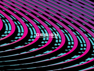 Premium black background design with colorful waving motifs. Vector horizontal template, for digital luxury business banner, formal contemporary.