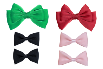 Set of Bow tie isolated on transparent background, PNG Format