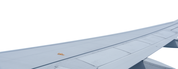 Airplane wing isolated on transparent background, PNG Format