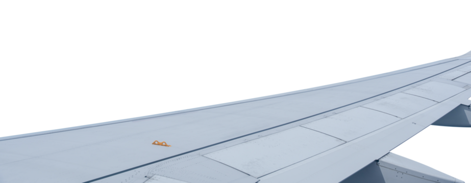 Airplane wing isolated on transparent background, PNG Format