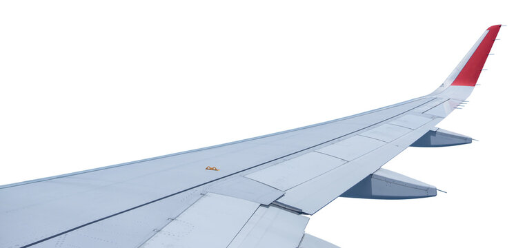 Airplane wing isolated on transparent background, PNG Format