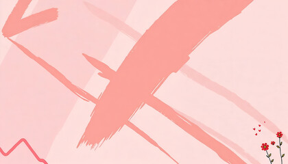 Abstract Artistic Floral Brush Strokes in Pink: A delightful floral artwork. Displaying the elegance and beauty of nature in an abstract, modern style