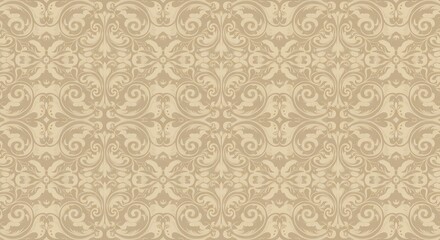 Beige Arabesque Tapestry AI Generated