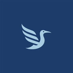 Obraz premium Simple Albatross logo in elegant silhouette style.