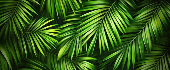 Lush Green Palm Fronds: A Vibrant Tropical Illustration