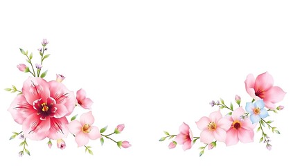 Spring Floral Certificate Border in Watercolor Style