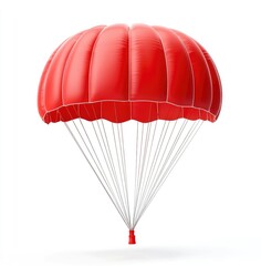 Red Parachute: A Striking 3D Render of a Crimson Canopy