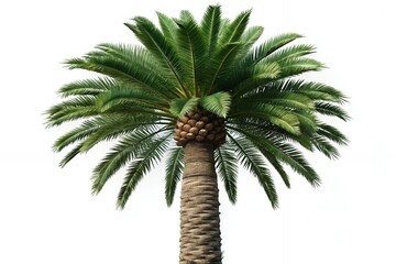 Majestic Tall Palm Tree Isolated on White Background
