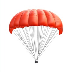 Crimson Parachute: A Detailed Render of a Deploying Canopy