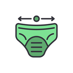 Diaper colored icons, minimalist vector illustration ,simple transparent graphic element .Isolated on white background