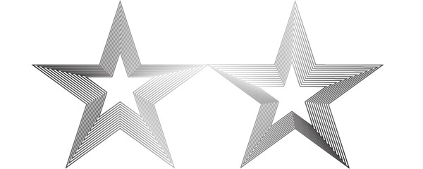 star line. Five stars rating symbols collection. Vector illustration.