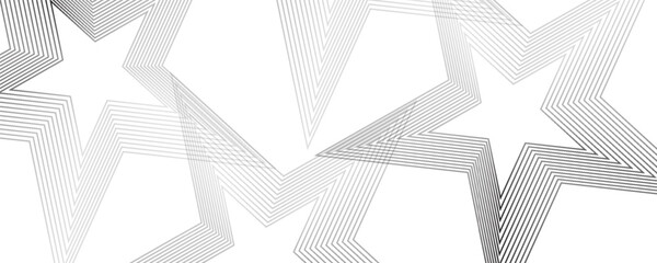 star line. Five stars rating symbols collection. Vector illustration.