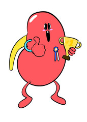 Cute kidney sticker won first place cartoon