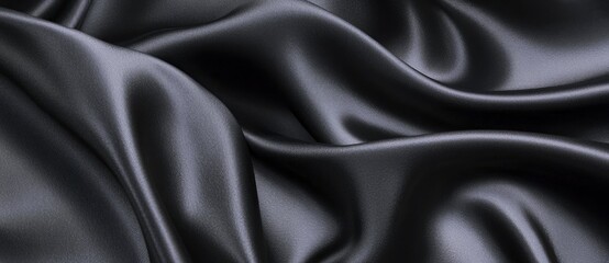 Obraz premium Elegant Black Silk Drapery: Smooth, Luxurious Fabric Texture