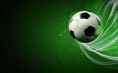 Fototapeta premium Dynamic Soccer Ball: Green Energy Abstract Art