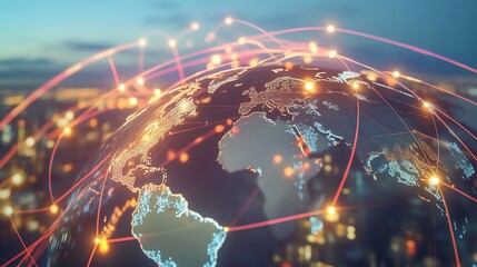 Global Network Connections: Illuminated Earth