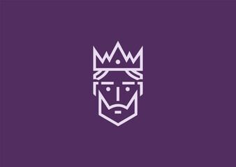 King line art logo for luxury, power, or regal branding identity.