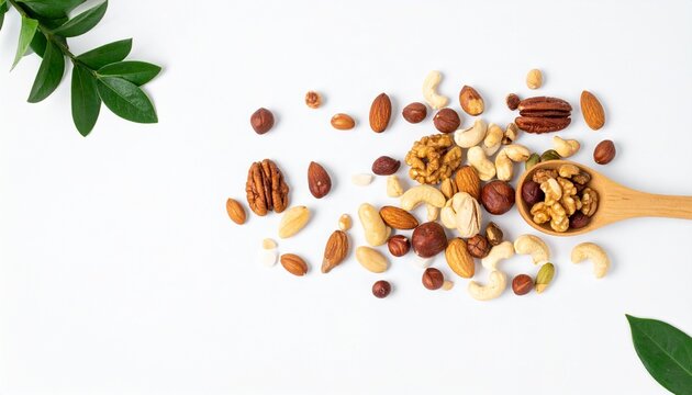 바닥에 흩어진 견과류 Nuts scattered on the floor