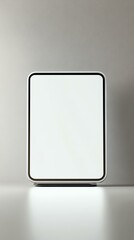 A photorealistic mockup of a blank smart mirror screen, realistic design, clean white background, soft lighting