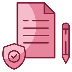 Policy Document Icon Element For Design