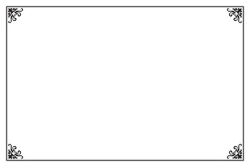 Obraz premium Elements of ornate vintage frames. Border black on white classic calligraphy swirls, floral motifs. Design print for greeting cards, wedding invitations, restaurant menu, royal certificates. Set 8