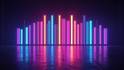 Neon Lightscape: Vibrant Abstract Symphony of Color and Light