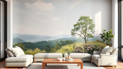 Fototapeta premium Serene Forest Landscape Wall Art for a Calm Living Room