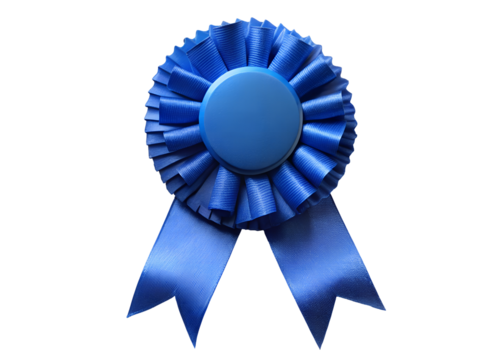 blue ribbon award. clipart image on transparent background