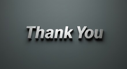 Obraz premium Thank You Message with Silver Lettering on Dark Gray Background