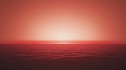 Fototapeta premium Stunning Red Sunset Over the Calm Ocean on red background