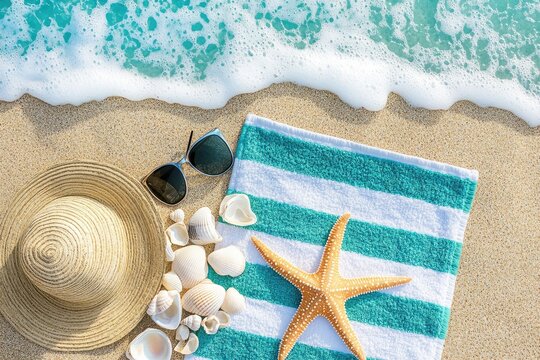 Beach essentials on sand (8)
