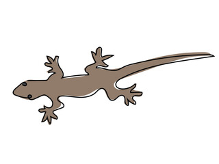 Lizard is in a continuous line, drawing on a white background.