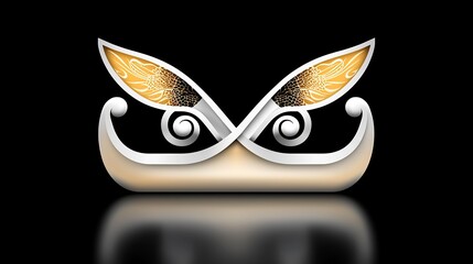 Naklejka premium Abstract design with stylized eyes and wings