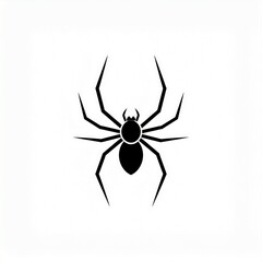 Obraz premium Spider icon logo at side view in flat art illustration with isolated white background