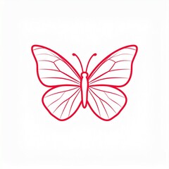 Butterfly icon logo with simple color in flat art illustration