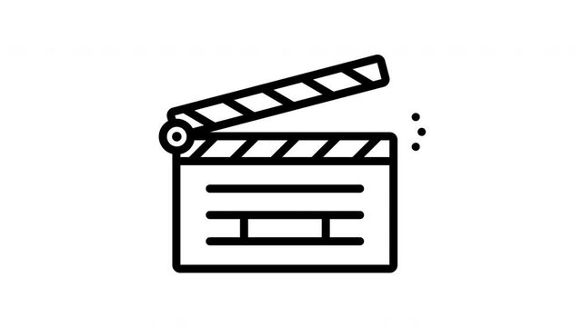 Animated film clapboard used for filming movies.