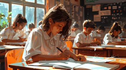 Classroom study scene