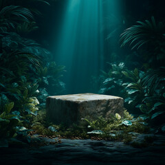 Mystical Jungle Stone Platform Product Display