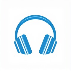 futuristic headphone logo illustration in a simple flat art