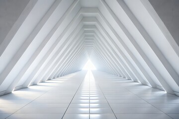Minimalist White Corridor Architecture Photography