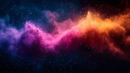 Vibrant Holi festival powder splash captured in motion with vivid hues 